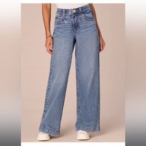 Democracy "Ab"solution Skyrise Drawstring Waistband Wide Leg Jeans with V-Yoke